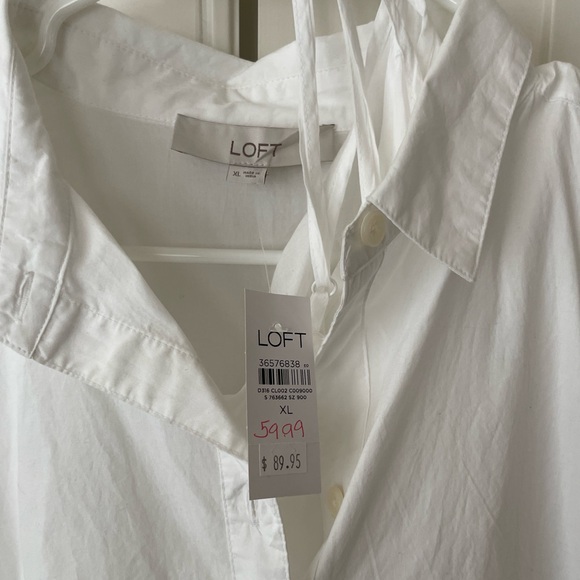 New crisp, white shirt dress. With a slip liner. - Picture 2 of 2